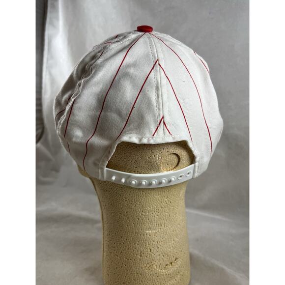Enjoy Coca Cola Pinstripe Snapback Hat Columbia Mo White Red Vintage USA Made - Picture 5 of 8
